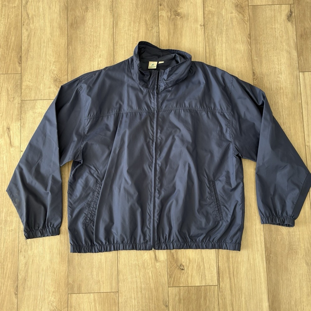 Haband Full Zip Jacket Mens Size XX Blue Long‎ Sleeve Collared Lightweight